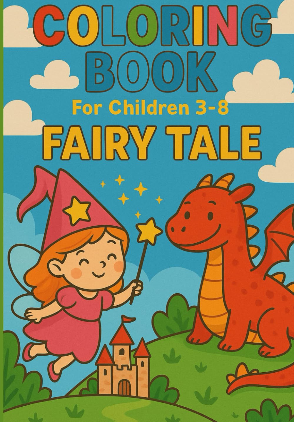 Coloring Book For Children 3-8: FAIRY TALES.: Magical and Easy Fairy Tale Coloring Pages with Princesses, Castles, Dragons, and Enchanted Worlds