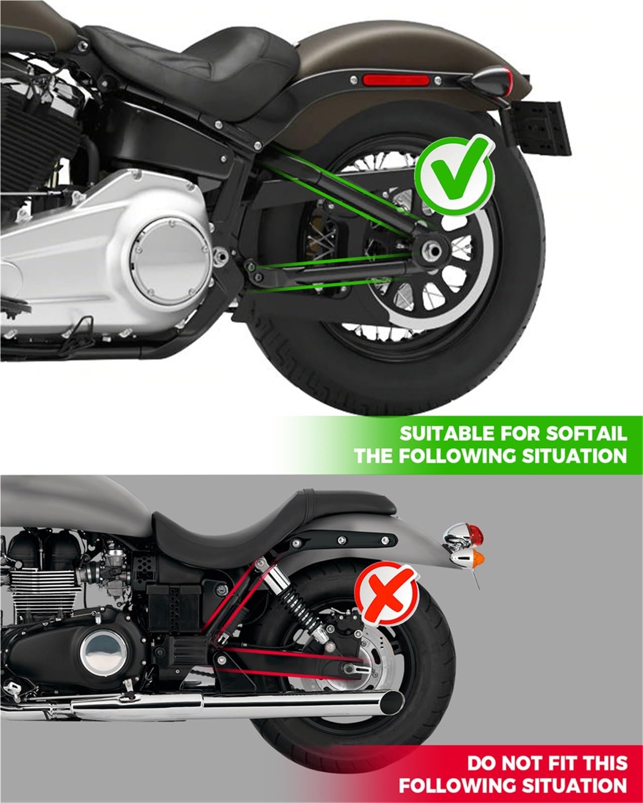 Motorrad Schwingentaschen Schwingentasche wasserdichte Satteltasche Für Harley Softail Standard Dyna Low Rider Sport Glide Linke Seite Solo Taschen