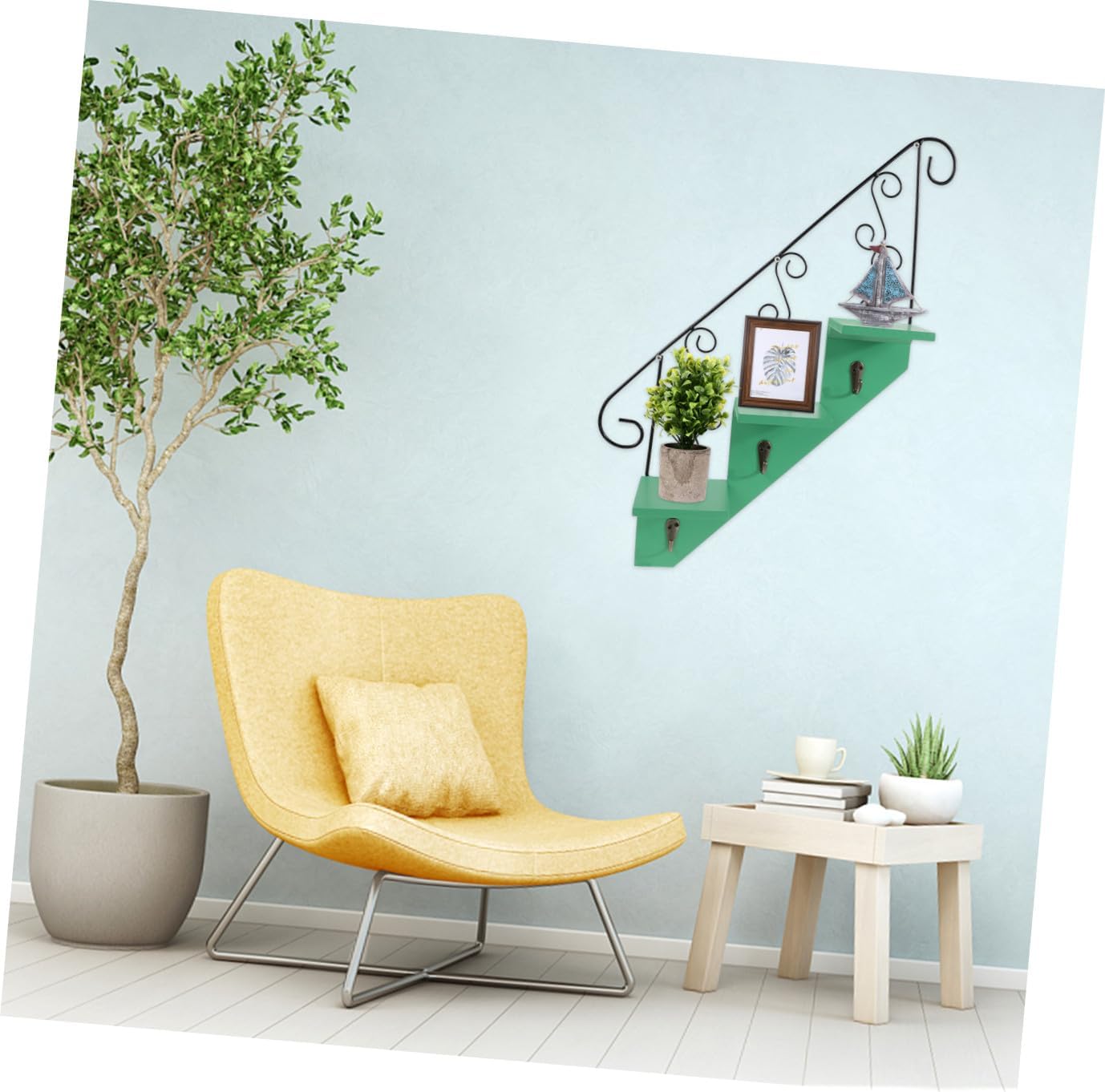 Wall Mount Flower Pot Rack Decorative Plant Shelf for Indoor Wall Decor