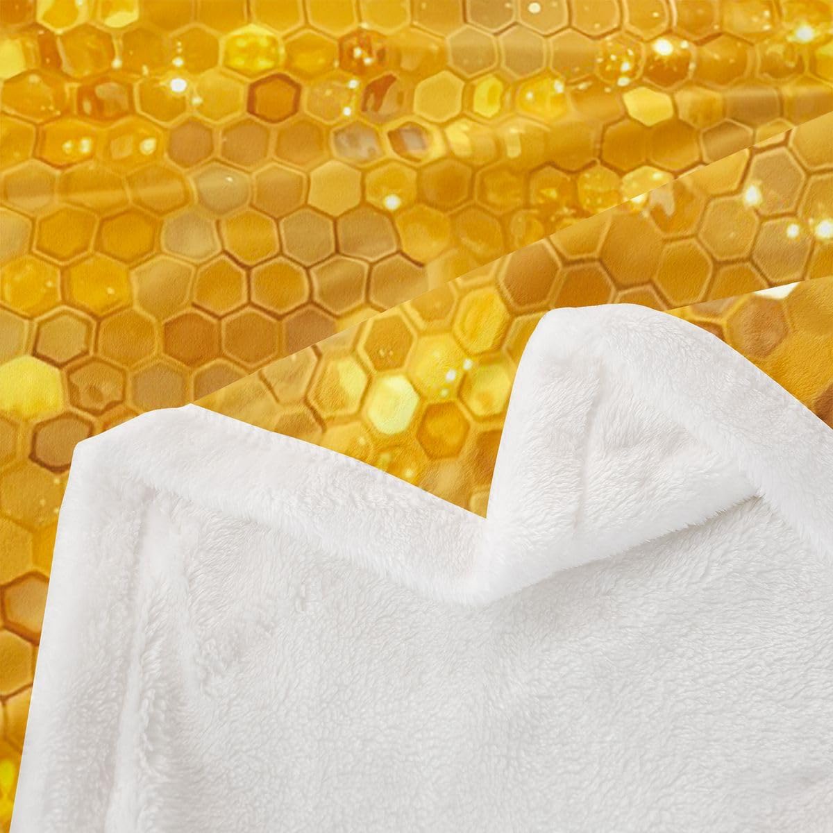 Homewish Gold Honeycomb Throw Blankets for Kids Boys Girls 40×50 in image 4