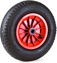 Grafner Wheelbarrow Wheel, Pneumatic Tyres, 4.80/4.00-8 Diameter 380 mm, Plastic Rim, 120 kg Load Capacity, Wheelbarrow Replacement Wheel, Air Wheel Tyre