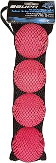 Bauer Hockey No Bounce Street Hockey Balls, Pack of 4 (Pink (Cold Weather))