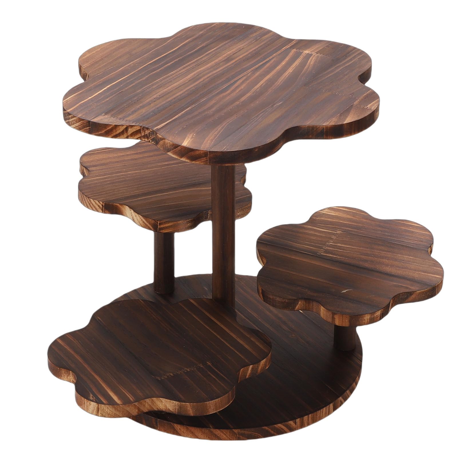 Soporte para Cupcakes con Forma de Flor de 4 Niveles Juego de Mesa de Postre de Madera Ideal para Bodas Cumpleaños y Fiestas Gran Capacidad Soporte para Pasteles y Dulces