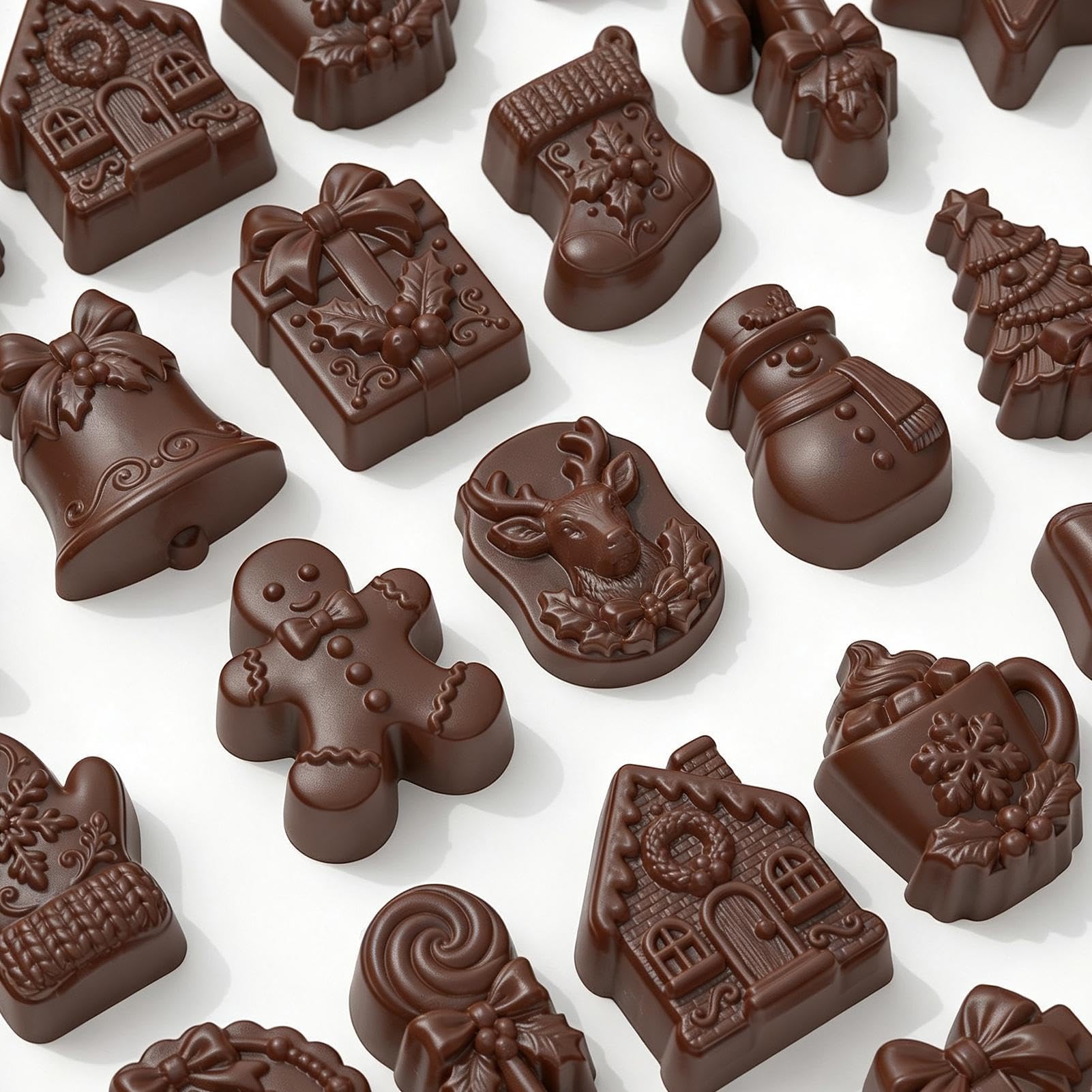 Molde de silicona de Navidad para chocolate, 20 huecos, molde de