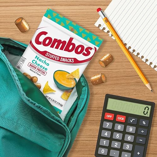 Miniatura 8 de COMBOS Snacks rellenos de queso nacho horneado pretzel, bolsa de 6.3 onzas, 12 unidades