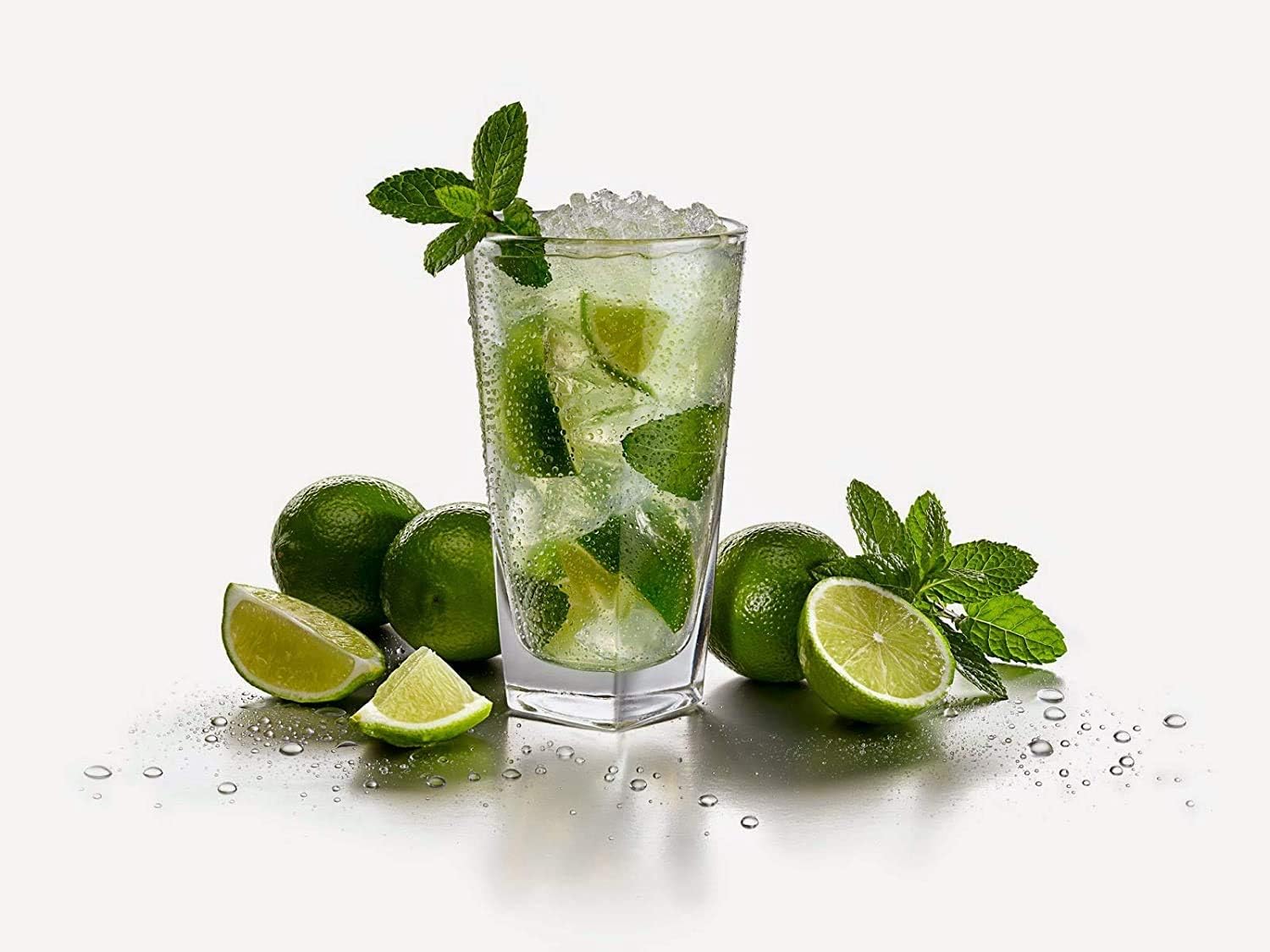 KELVEE Crystal Clear Glass Drinking Cups for Water Wine Juice Beer Cocktails and Mixed Drinks Square Bottom for Bars Restaurants,Kitchen,Home 310-ML (Set of 6)