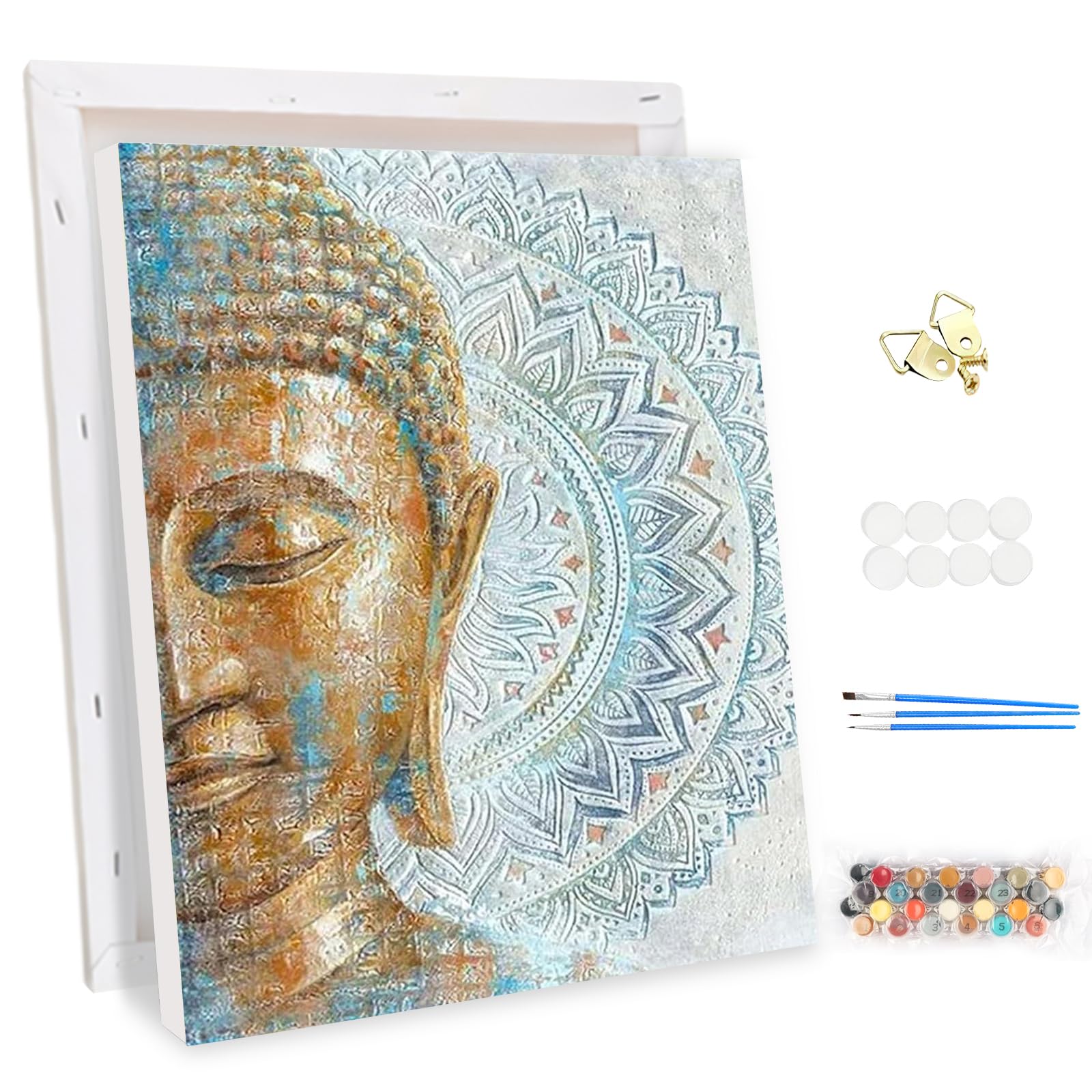 MEIYUDA Dipingere con i Numeri Adulti con Telaio Infiorescenza Fiore, Pittura a Olio Kit Paint by Numbers, fai da te Quadri da Dipingere Numerat, Pittura Adulti Decora la Casa Regalo 30x30cm