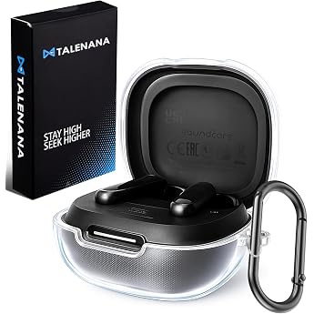 TALENANA for Anker Soundcore P40i Case, Clear, Protective Cover, TPU Material, Waterproof, Scratch-Resistant, Wearable, Chargeable, Fall Prevention, Shockproof, Full Protection, Carabiner Included, Compatible with Anker Soundcore P40i Clear