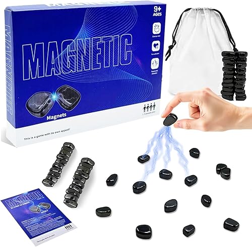 Juego de ajedrez con piedras, juego de mesa magnético multijugador, juego de mesa de estrategia para niños y adultos, juegos de Navidad, juego de