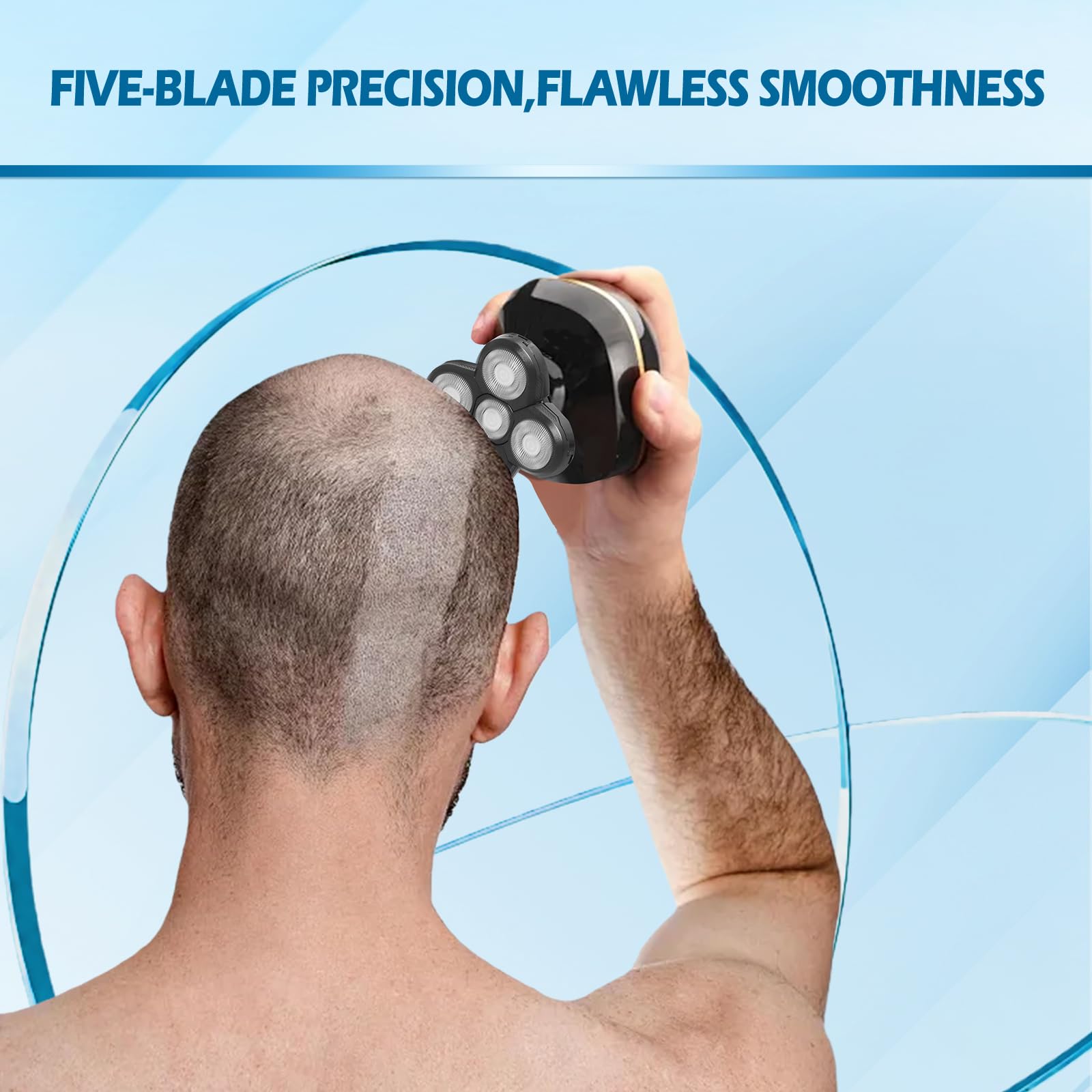 Confezione da 3 lame di ricambio per rasoio Freebird Head | Ricariche per rasoio elettrico a 5 lame per Bald Men Freedom Grooming + 1 spazzola per la pulizia