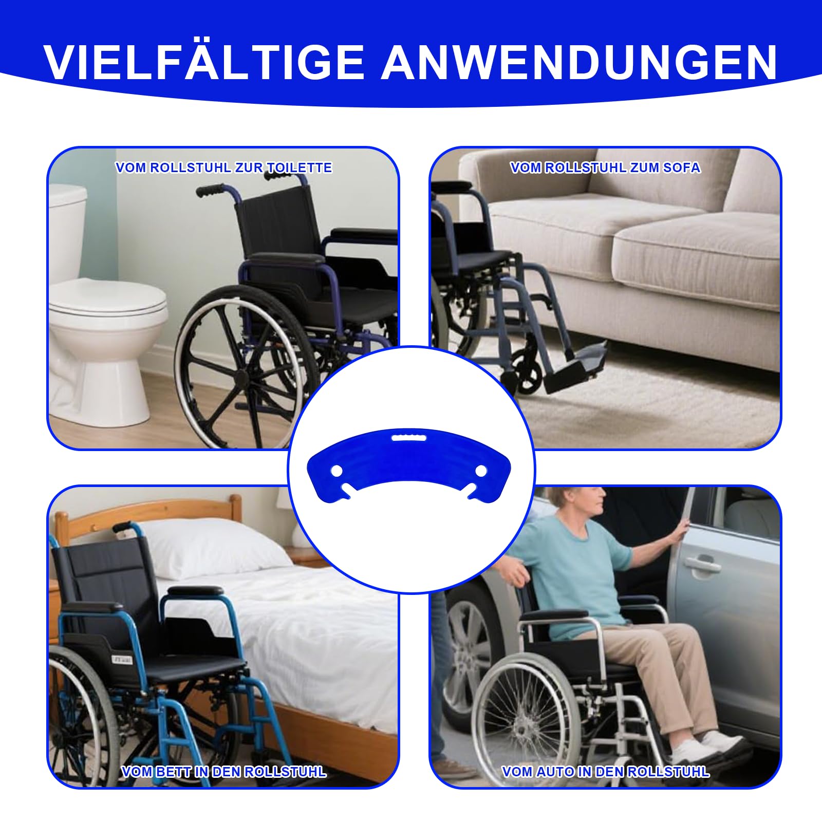 Tabla de transferencia para usuarios de silla de ruedas, antideslizante, ayuda de transferencia con asa y bolsa de almacenamiento, ayuda de reordenamiento para silla de ruedas, cama, coche, inodoro