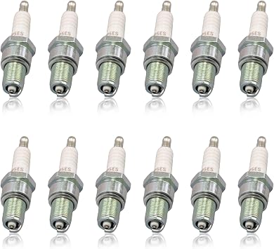 BPR4ES Spark Plug Replacement for NGK 6578 7222, 12PCS Spark Plug for Kawasaki 92070-7004 John Deere M805853 Arien 9873 Motorcycle Lawn Mower