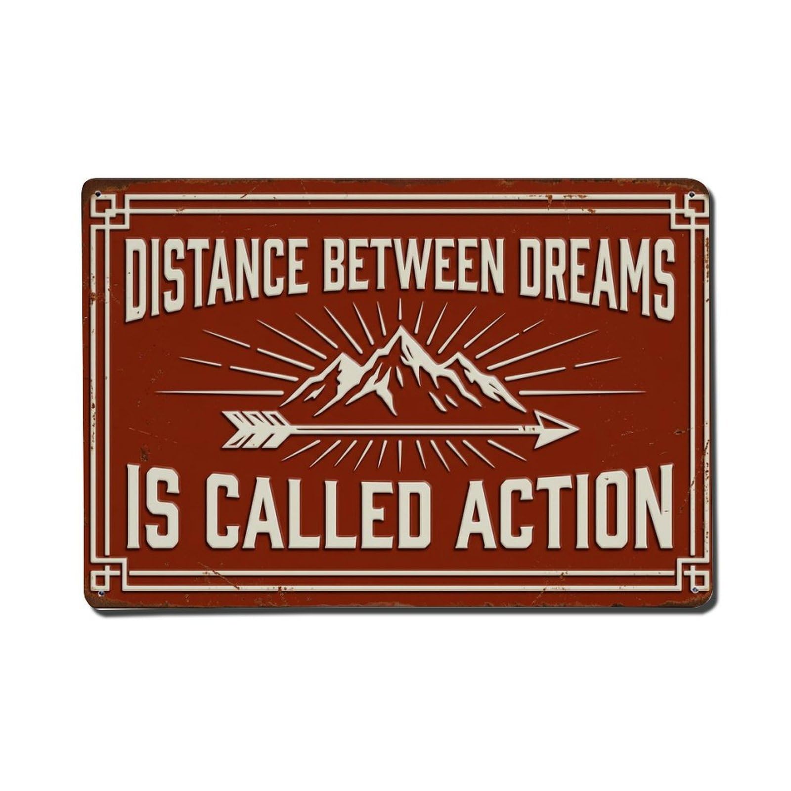 Distance Dreams Distillery Motivation Retro Motivational Slogans Metal Tin Sign Plaque Wall Decor for Cafe, Club Bar, Office, Home Garden Metal Poster 8x12Inch