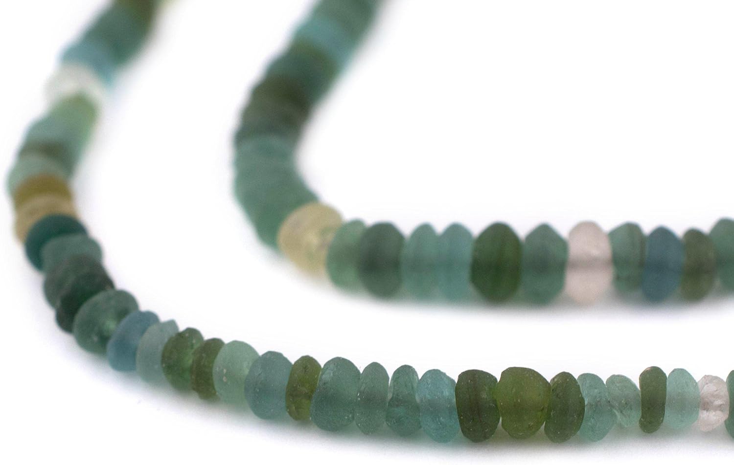 Saucer - Light Green Roman Glass Beads, Genuine Glass Found in Afghanistan, Matte Glass Beads for Jewelry Making, The Bead Chest