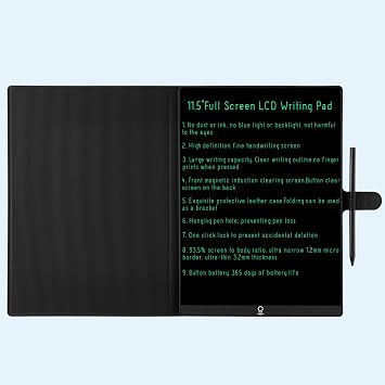 11.5in Erasable Writing Tablet for Drafting, Taking Notes and Leaving Message, Superfine Line Design Precise Sketching Writing Board Drawing Pad with a Pencil,Packed with a Leather Case Protective