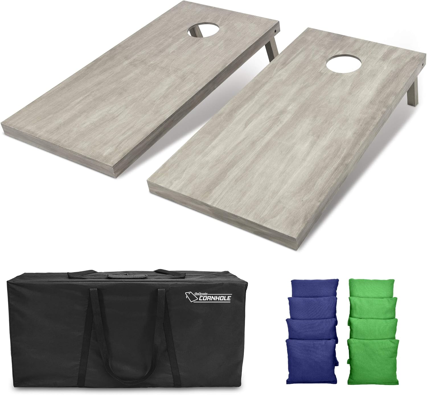 GoSports 4 ft x 2 ft Regulation Size Wooden Cornhole Boards Set - Includes Carrying Case and Bean Bags (Choose Your Colors) Over 100 Color Combinations