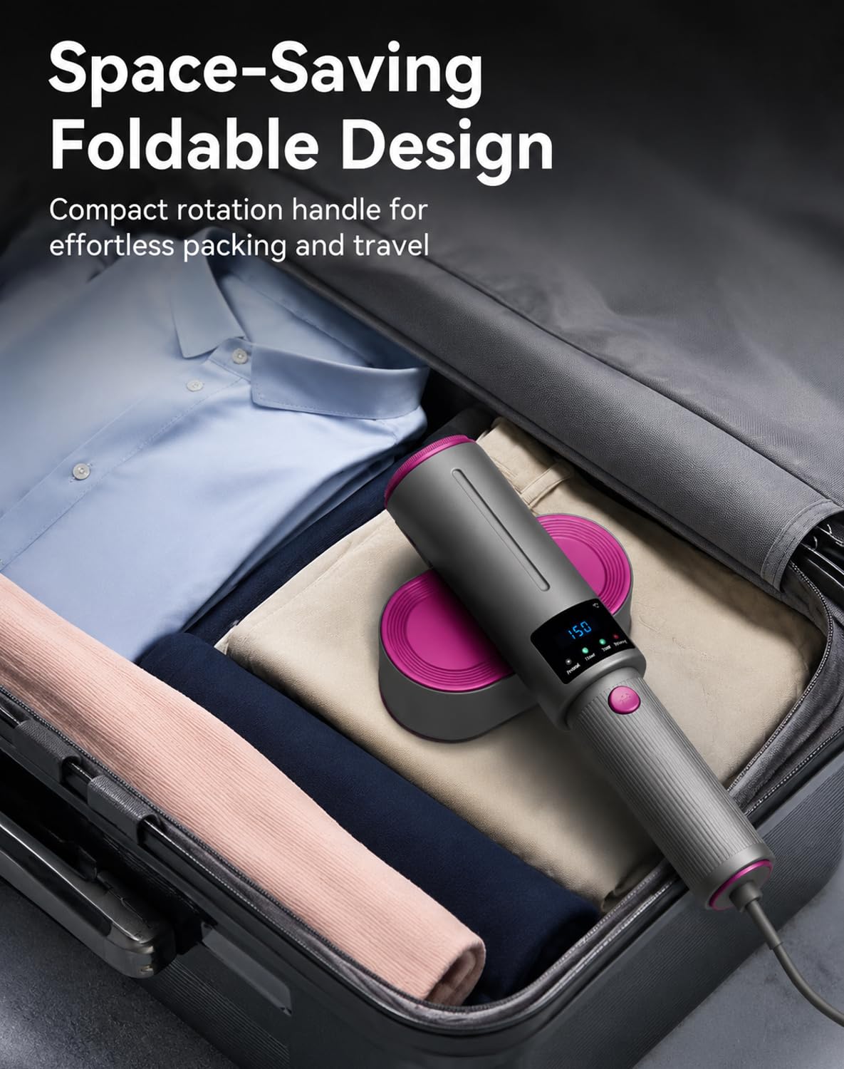 Flexsteam 2 in 1 Travel Steamer Iron Foldable Handheld Garment Steamer | Compacto y Portátil, Uso en Viajes, Diseño Plegable, 2 en 1