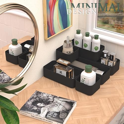 Miniatura 9 de CHANCETSUI Organizador de maquillaje apilable, organizador de cajones, organizador de escritorio de baño y encimera de tocador, exhibición de