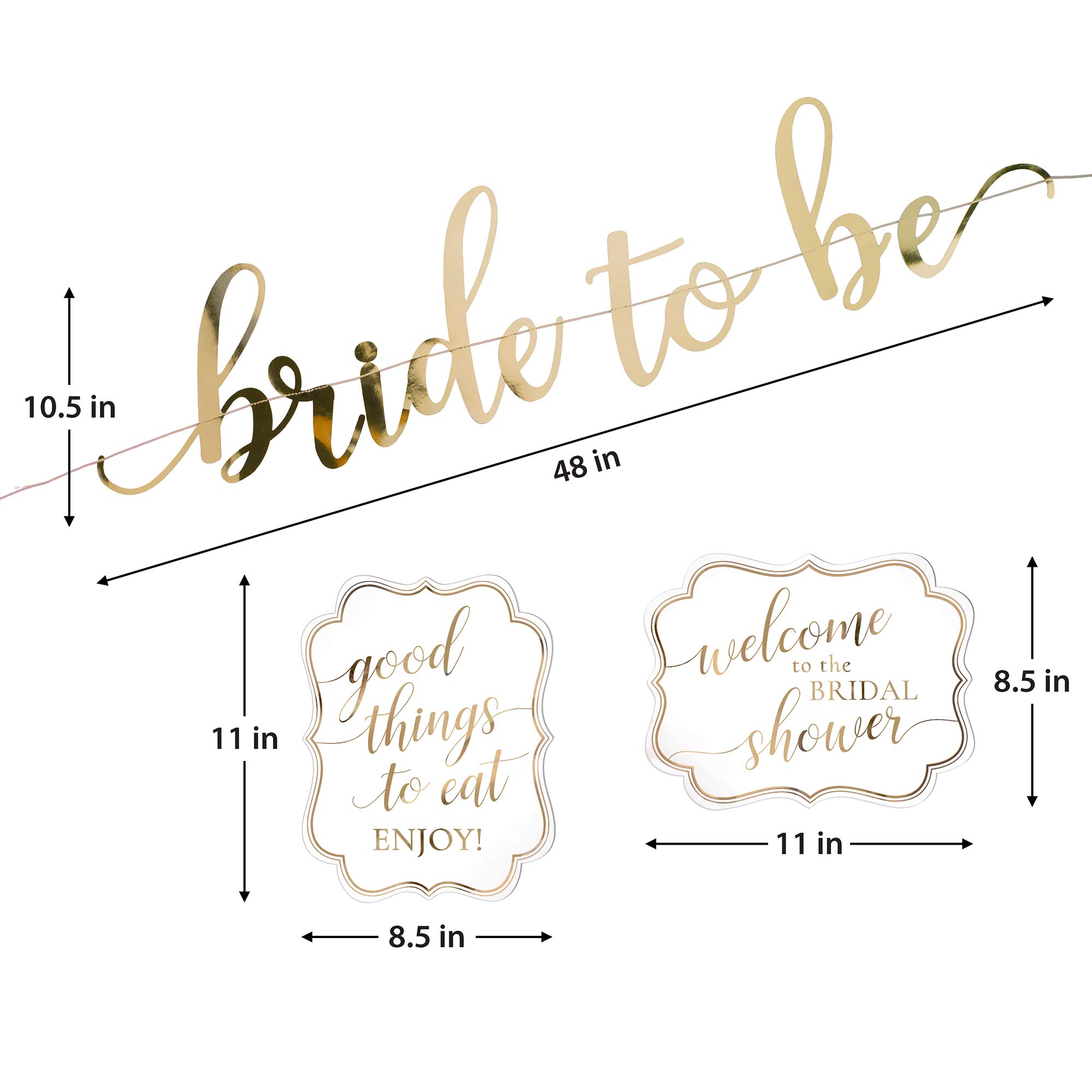 Lillian Rose SH110 SI - Señales y banderines para despedida de soltera, color oro blanco