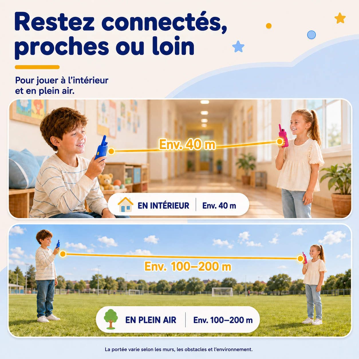 Talkies-Walkies pour Enfants, Appel vidéo, caméra rotative 180°