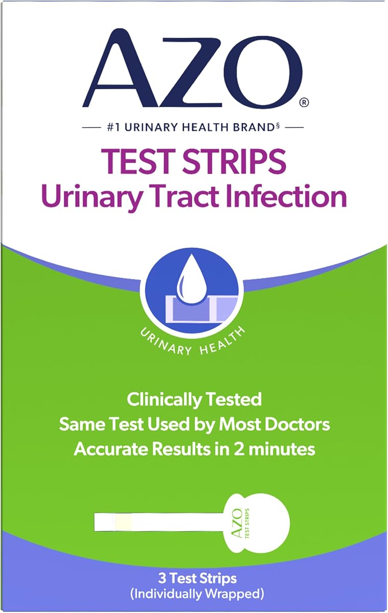 AZO Urinary Tract Infection (UTI) Test Strips, Accurate Results in 2 Minutes, FSA/HSA Eligible, Clinically Tested, Easy to Read Results, Clean Grip Handle, from The #1 Most Trusted Brand, 3 Count