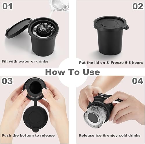 Miniatura 6 de Molde cilíndrico hueco para cubitos de hielo para accesorios Owala de 24 onzas, 32 onzas, 40 onzas, juego de 3, molde de hielo de silicona para