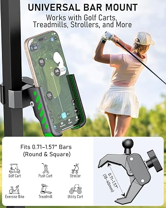 Golf Cart Phone Holder Mount, Golf Cart Accessories Gift for Golfers Men