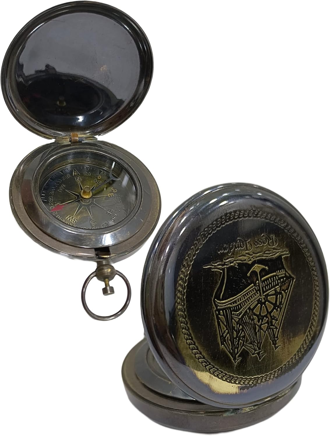 Brass Antique Pocket Compass Nautical Navigation Gift image 4
