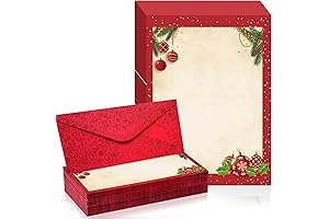 Red Christmas Invitation Paper Letters - Holiday Envelopes