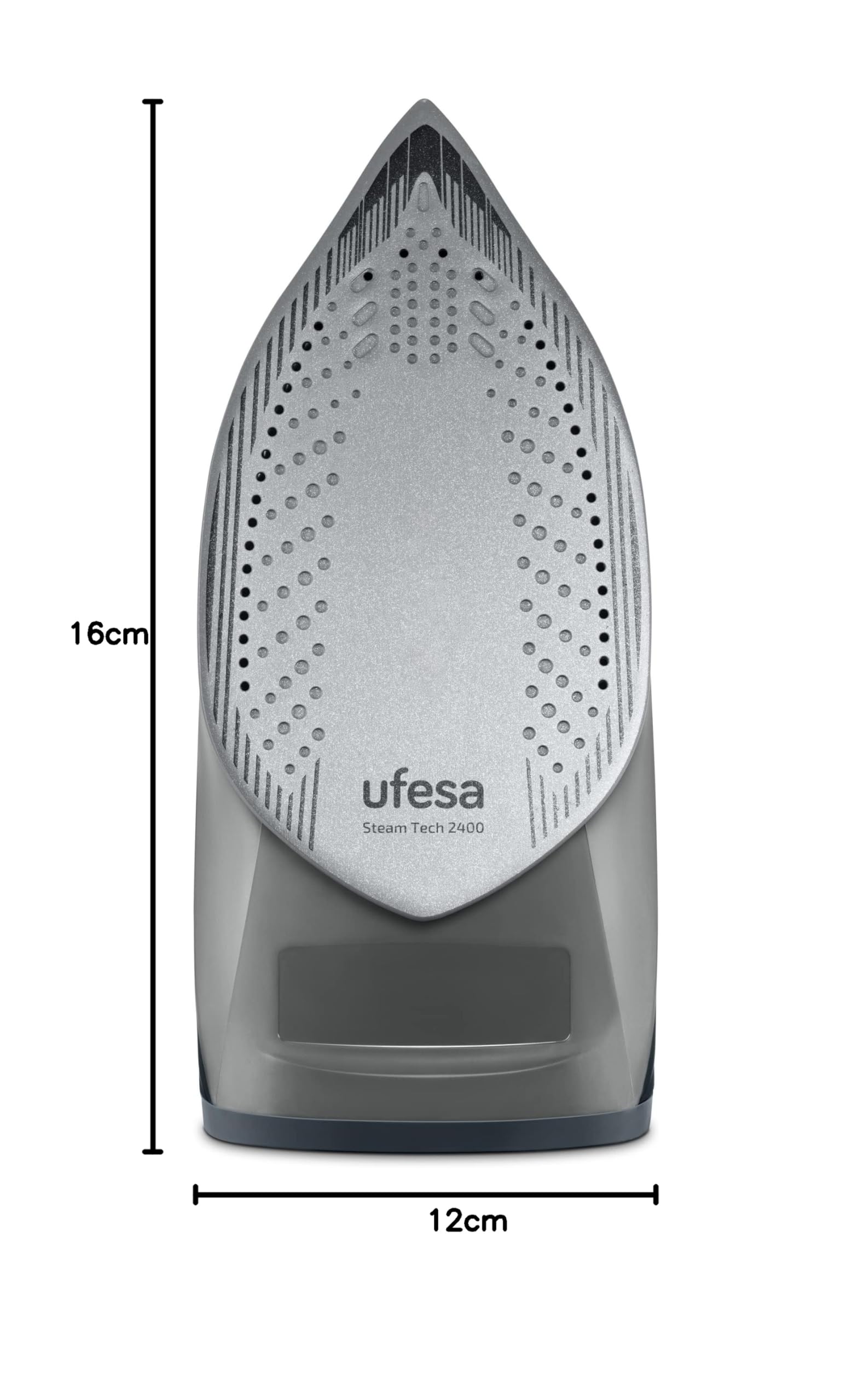Ufesa Steam Tech 2400 Ferro a Vapore 2400 W, Colpo di Vapore Max 120 g, Vapore Costante 0-30 g/min, Piastra in ceramica, Doppio Sistema Anticalcare, Salvagoccia, Nero, Esclusiva Amazon