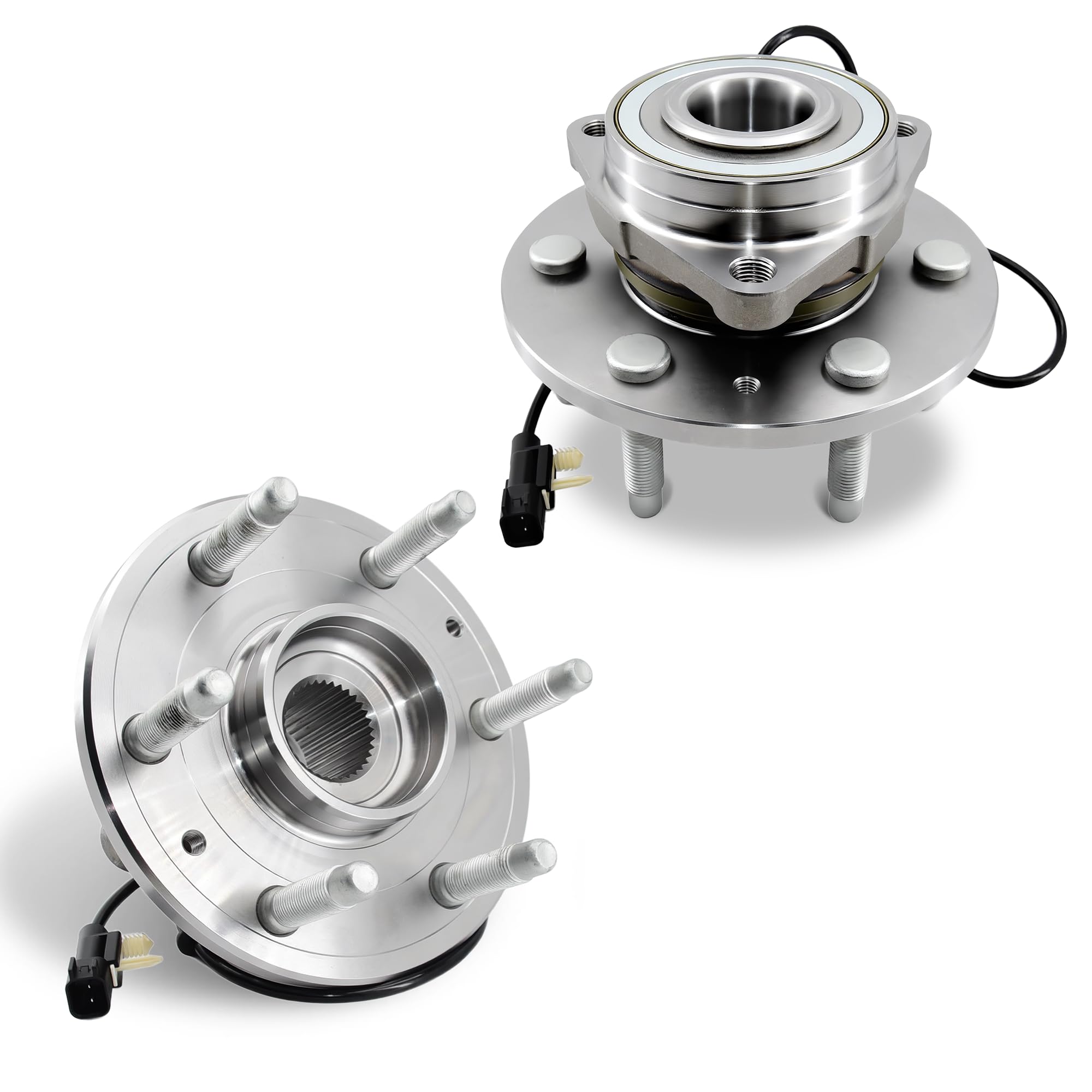 2Pcs 515160 [4WD Only] Front Wheel Hub Bearing Assembly 6 Lug w/ABS Compatible for Chevy Silverado 1500 Suburban Tahoe GMC Sierra 1500 Yukon XL Cadillac Escalade XTS 2013-2020