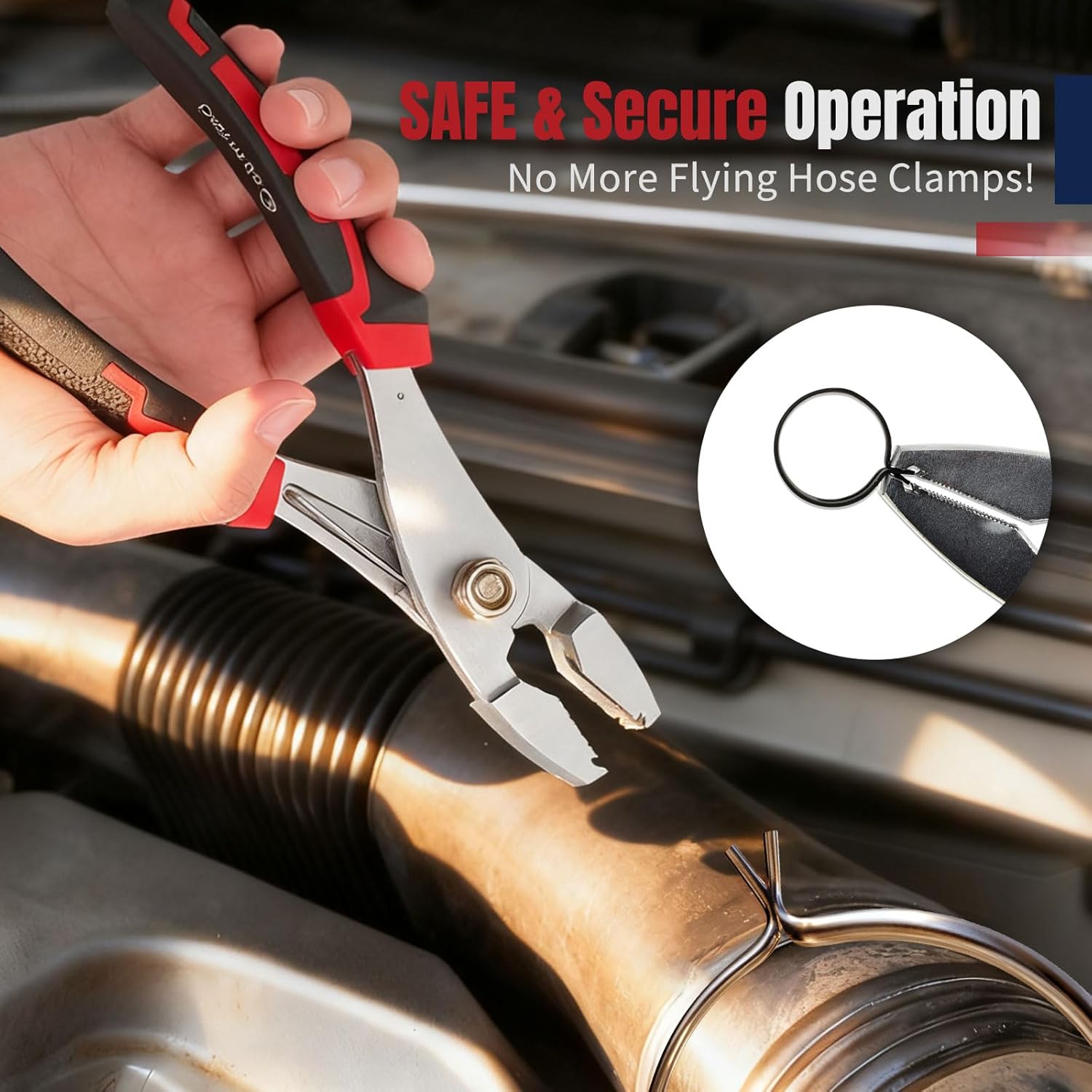 Multi-Directional Hose Clamp Pliers – Heavy Duty Spring Clamp Tool for Fuel Lines, Radiator & Coolant Hoses, Quick Install, Strong Grip & Durable Steel Construction