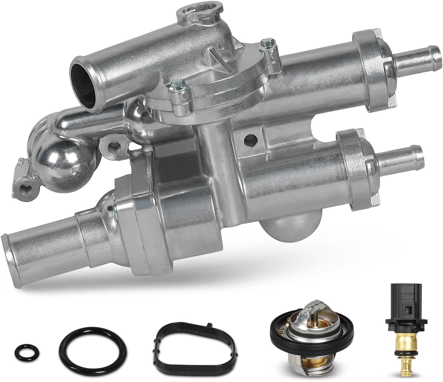 Upgraded Aluminium Engine Coolant Thermostat Housing Compatible with Chrysler 200 Sebring Dodge Avenger Caliber Journey Jeep Compass Patriot 2.4L 2007-2020, Replacement for 68003582AB 902-319 Upgraded Aluminium Engine Coolant Thermostat Housing Compatible with Chrysler 200 Sebring Dodge Avenger Caliber Journey Jeep Compass Patriot 2.4L 2007-2020, Replacement for 68003582AB 902-319