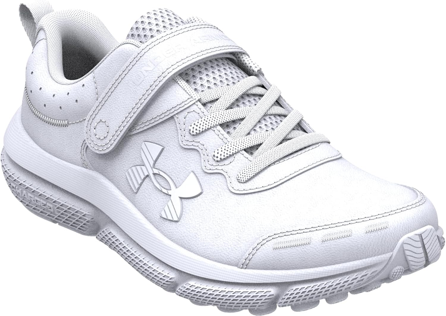 Under Armour - Boys Pre-School Assert 10 Ac Uniform Synthetic Running Shoes, Color White (100), Size: 2.5 M US Little Kid
