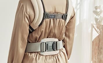 BabyBjorn Baby Carrier Harmony, 3D Mesh, Cream & BABYBJORN Wooden Toy for Bouncer - Googly Eyes (080500US)