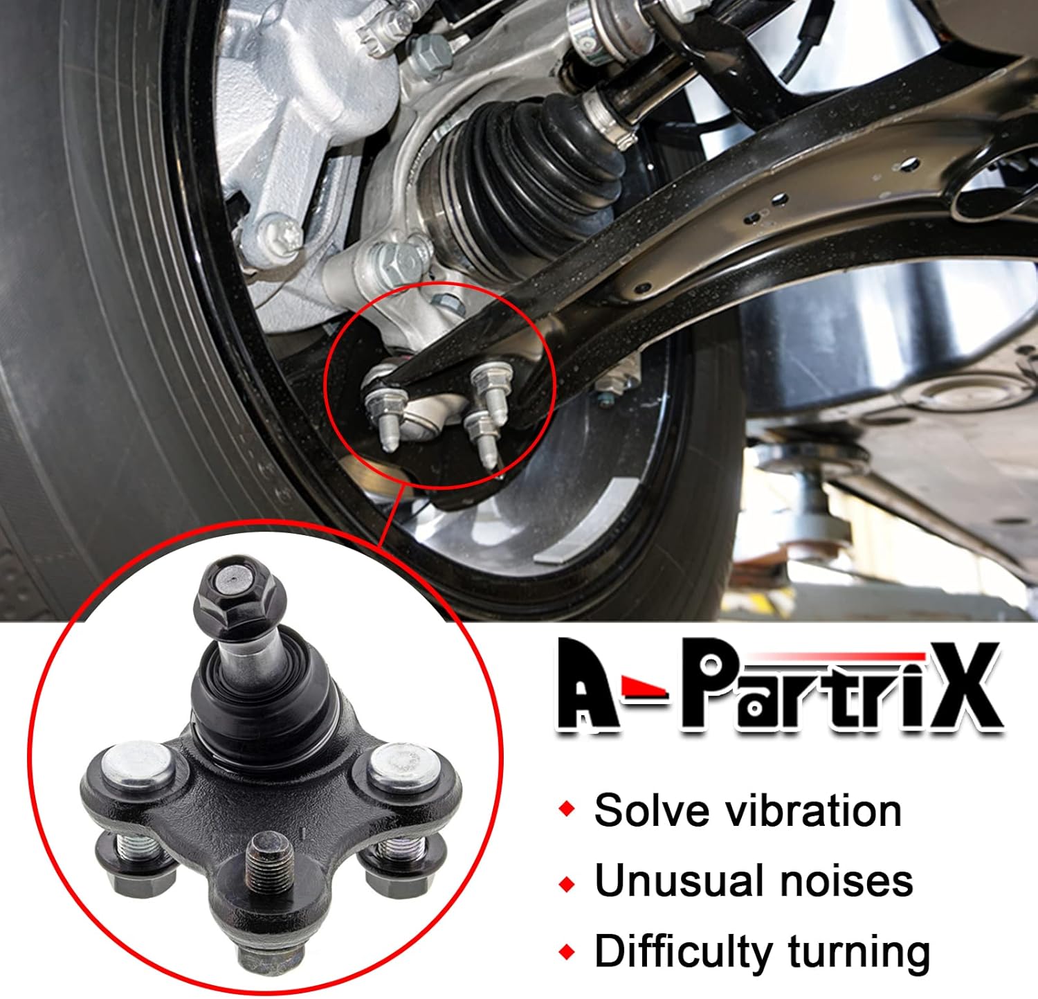 Replacement Suspension Ball Joint - 4PCS Front Upper Lower Ball Joint Car Balljoint Kit fits Pontiac Firebird 1968-1969 fits Pontiac Grand Prix 1969-1972 fits Pontiac GTO 1964-1967