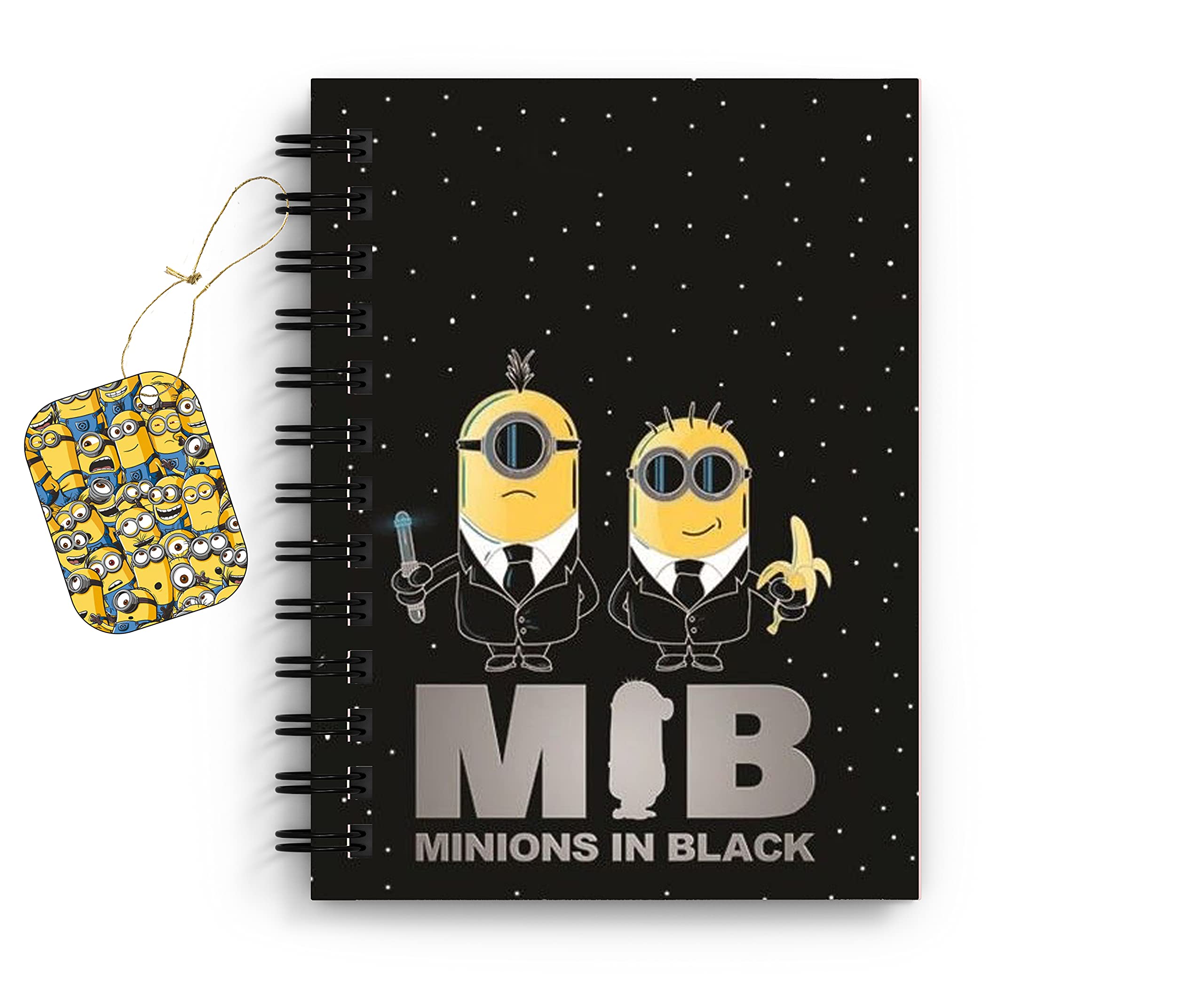 DI-Kraft Minions Character Printed Diary Spiral Notebooks with Bookmark for Girls and Boys Wire Bound Memo Notepads Notebooks Planner Sketchbook - Design 10 (160 Pages, 6x8 Inch)