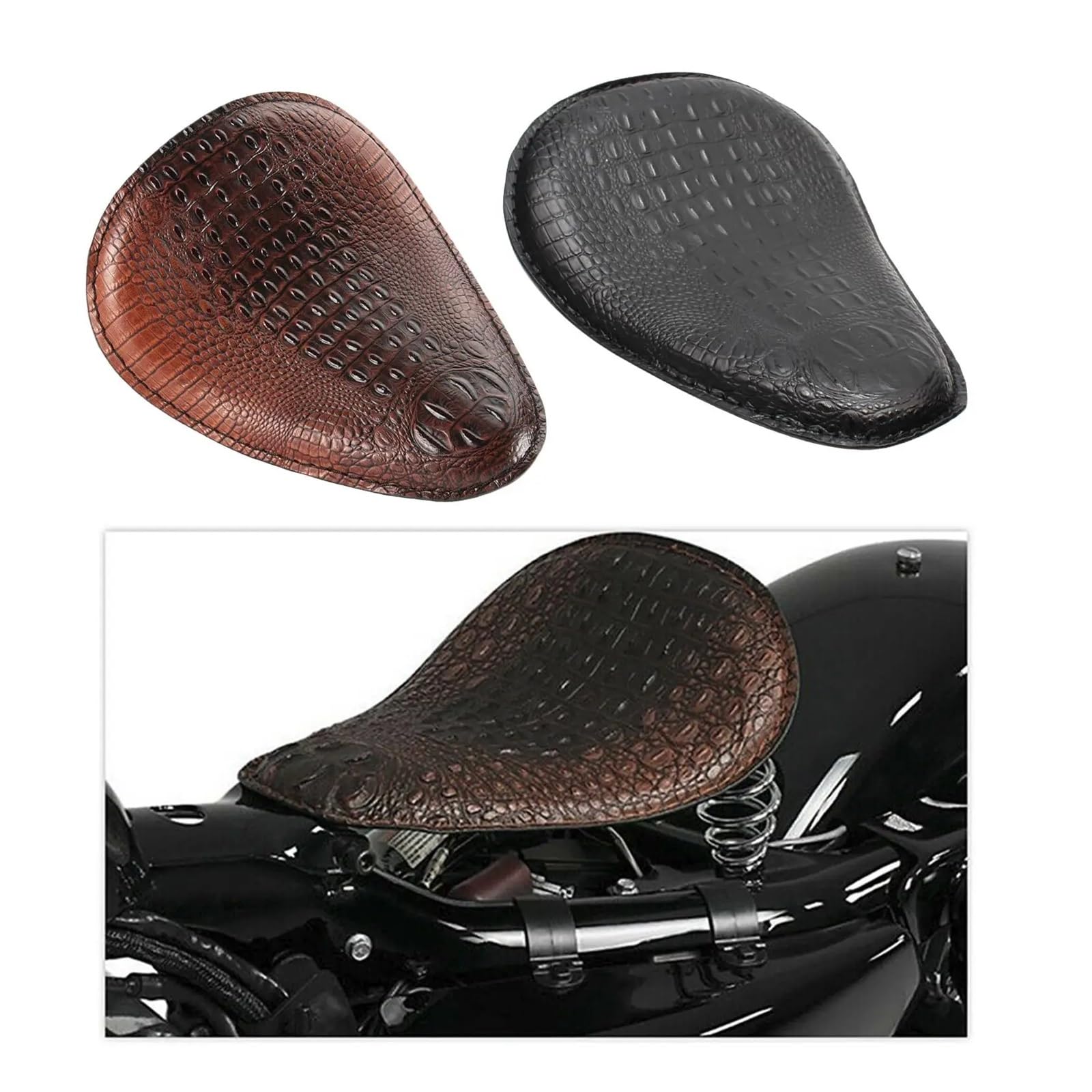 Coprisedile moto Cuscino del sedile per moto Sella piatta Cafe Racer in pelle universale per Su&zuki Bobber Chopper Cuscino per sedile per moto Cuscino comfort