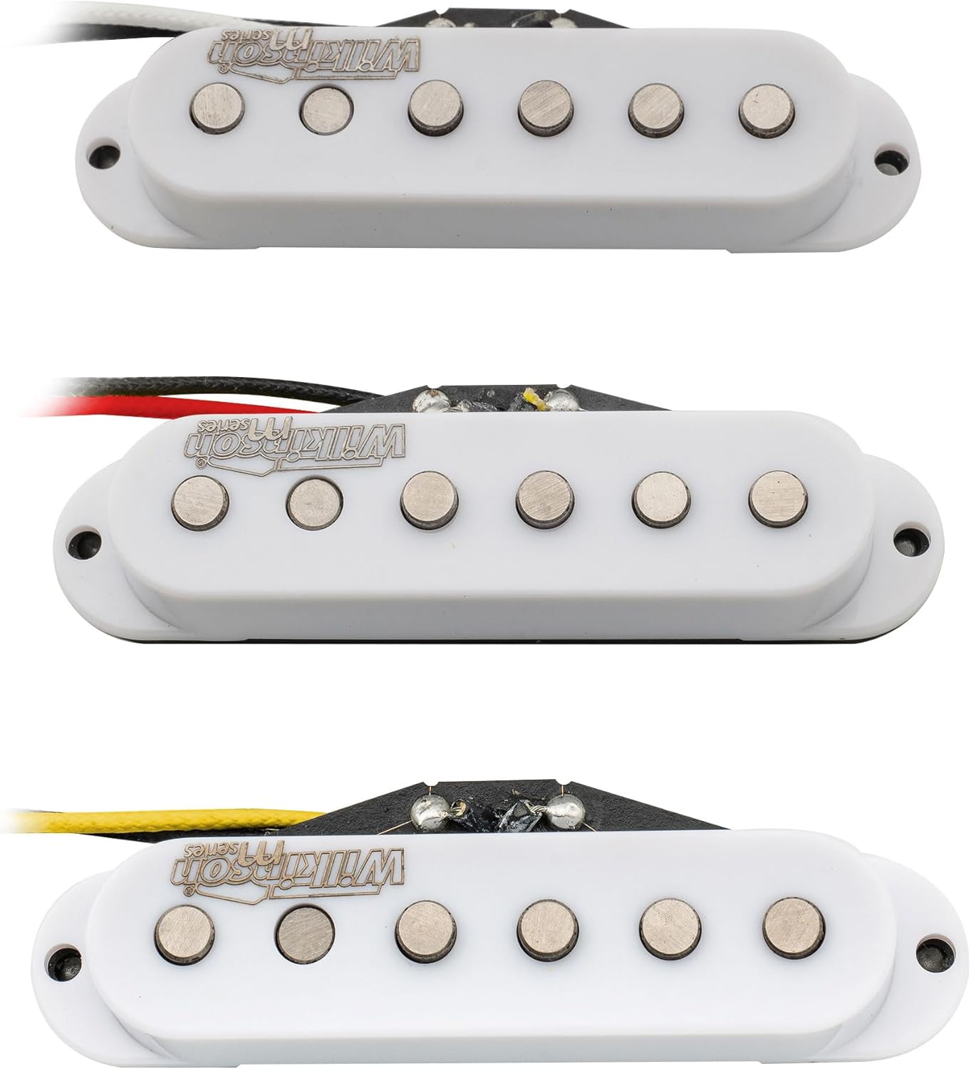 Wilkinson Vintage Voice Alnico 5 Single Coil Pickups Set SSS for Stratocaster Electric Guitar, White