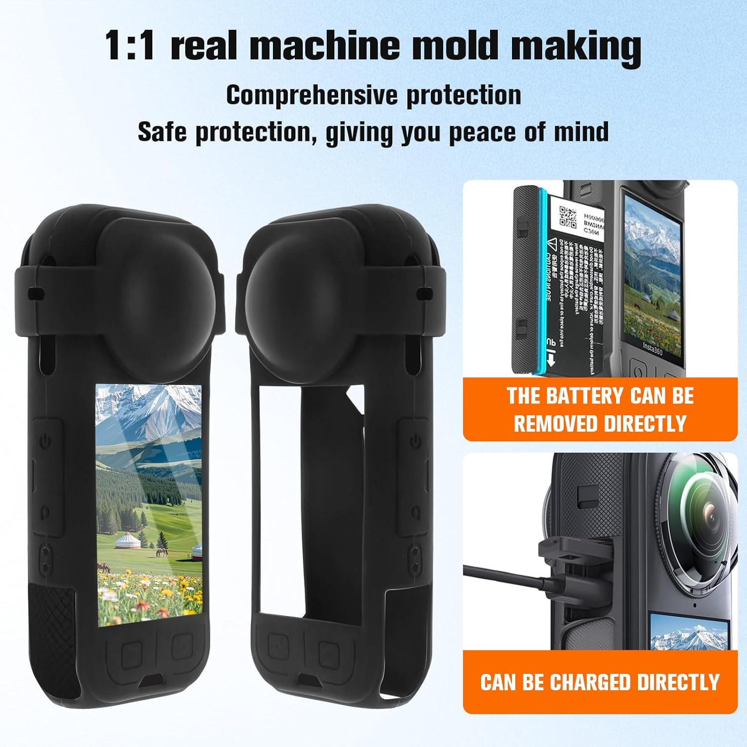 Lens Guard Compatible with Insta 360 x5 Accessories，9 in 1 Insta360 X5 Case with Screen Protector, Silicone Case, Dual-Lens Cover, Hard Travel Case and Desktop Mount Kit (X5)