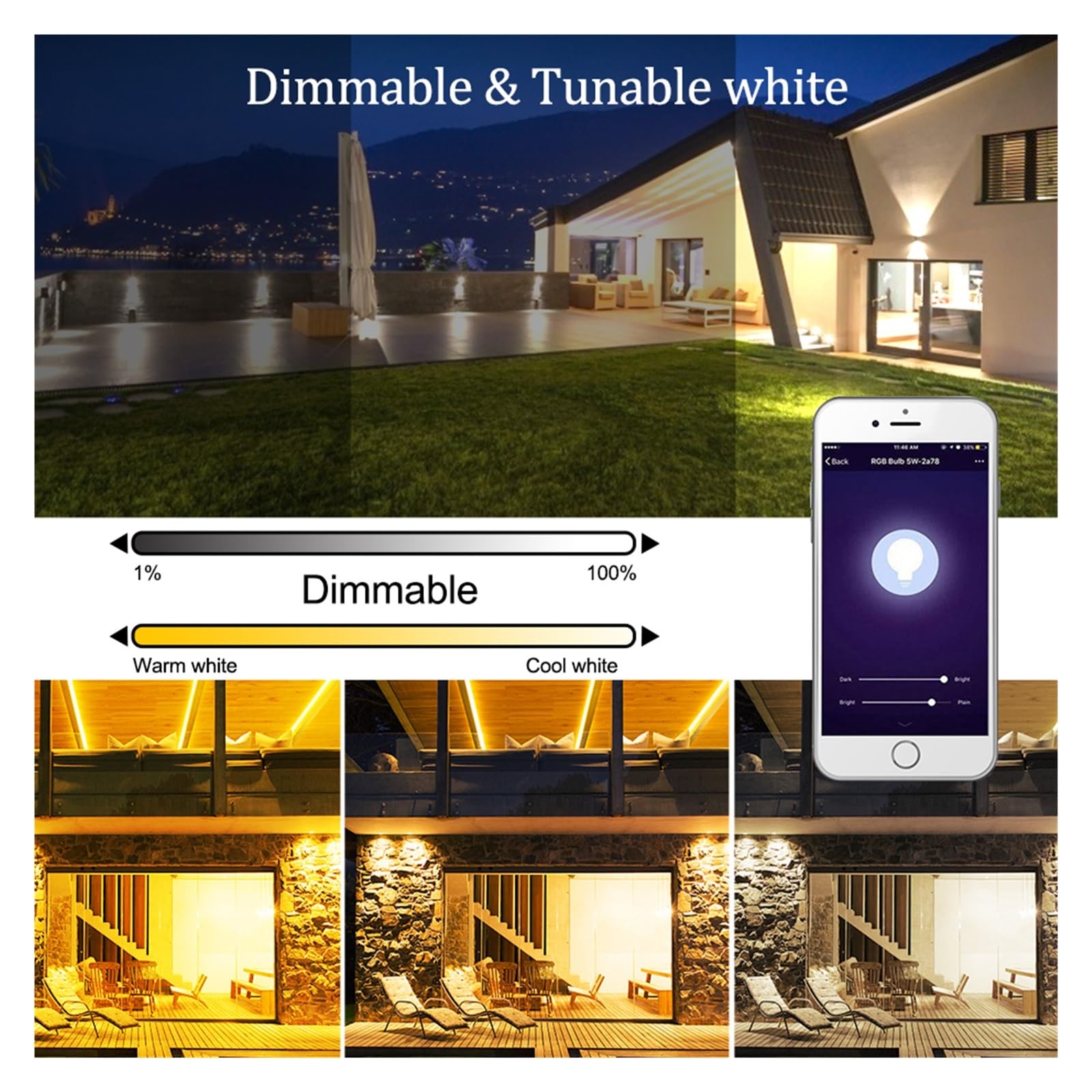 Fari LED da Esterno, Smart LED 30W 50W 100W Luce di Inondazione RGB Faretto for Esterni Lampada da Parete Tuya Control Proiettore A LED