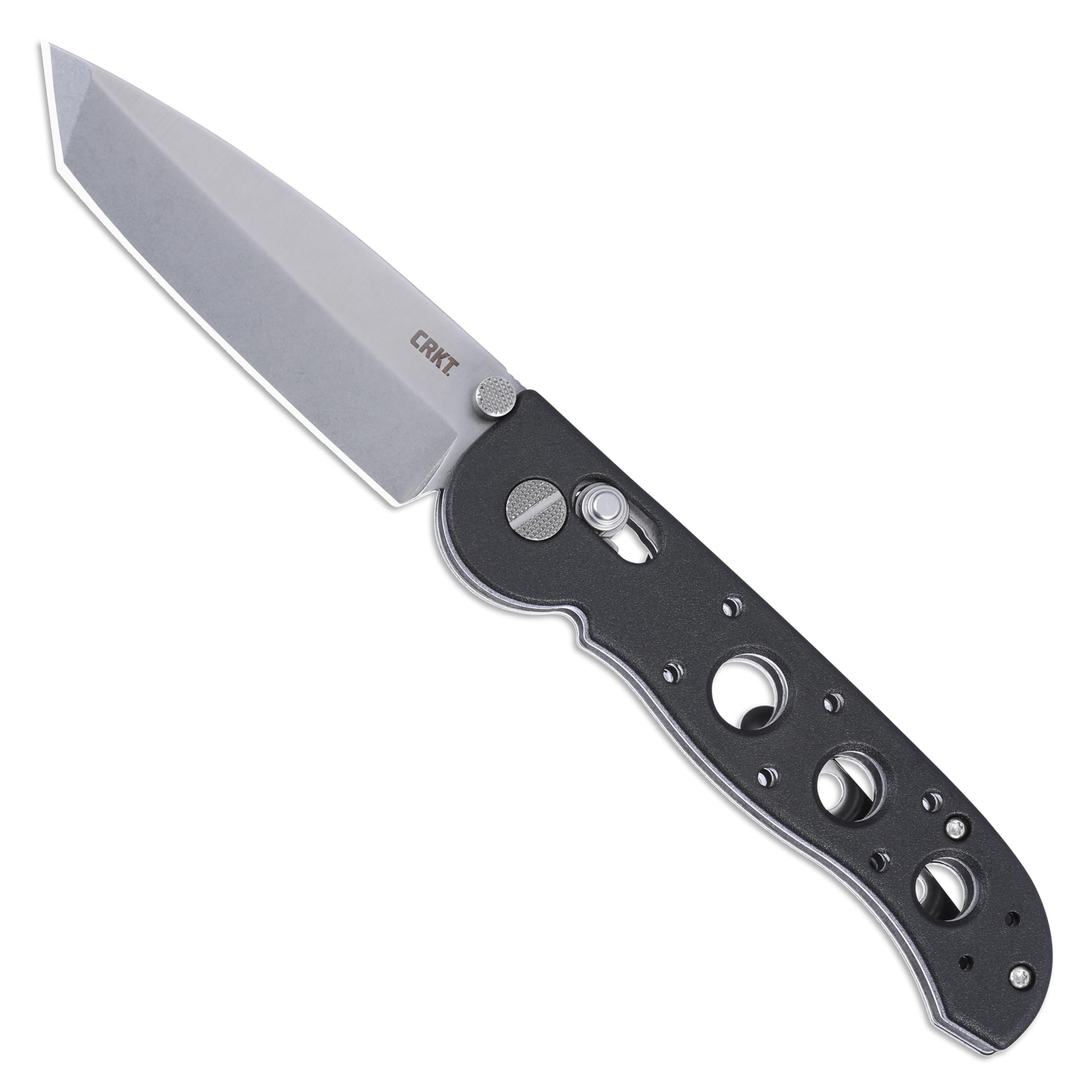 CRKT M16-02X Folding Knife with Crossbar Lock: D2 Steel Plain Edge Blade, Grivory Handle, Reversible Pocket Clip, M16-02X