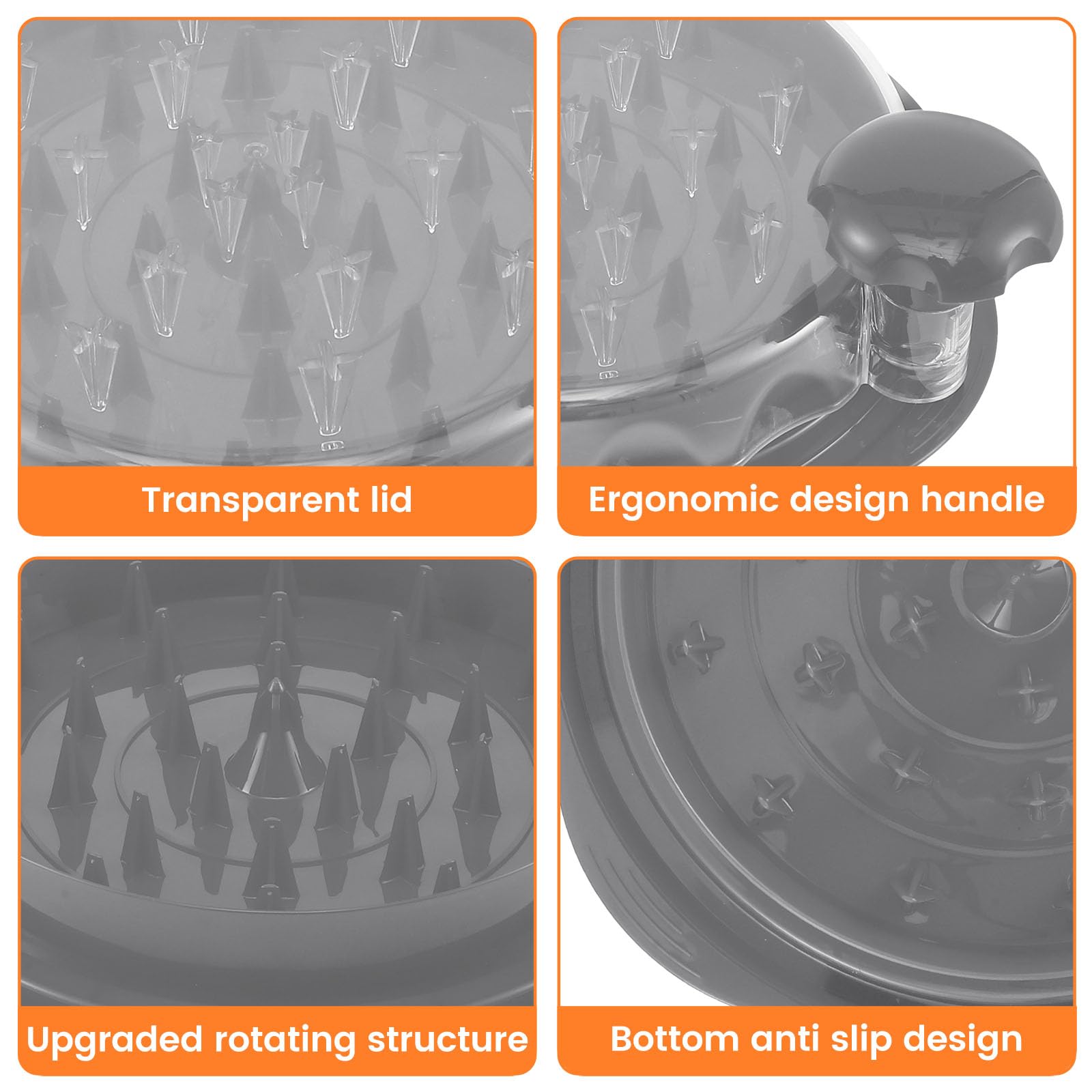 Tritacarne Manuale Per Pollo E Carne - Con Coperchio Trasparente E Base Antiscivolo - Lavabile In Lavastoviglie - Foto 10