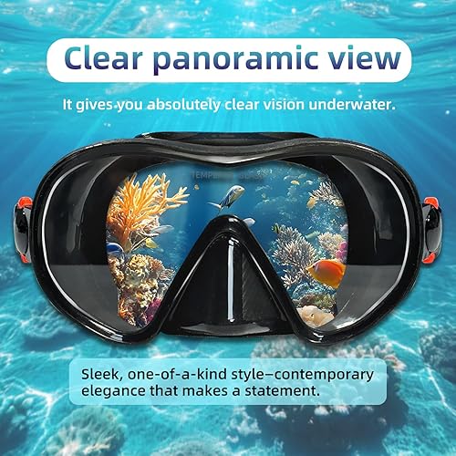 Miniatura 2 de M105 - Máscara de buceo panorámica HD de silicona, antivaho de 180, máscara de buceo de vidrio templado, gafas de natación para adultos y jóvenes