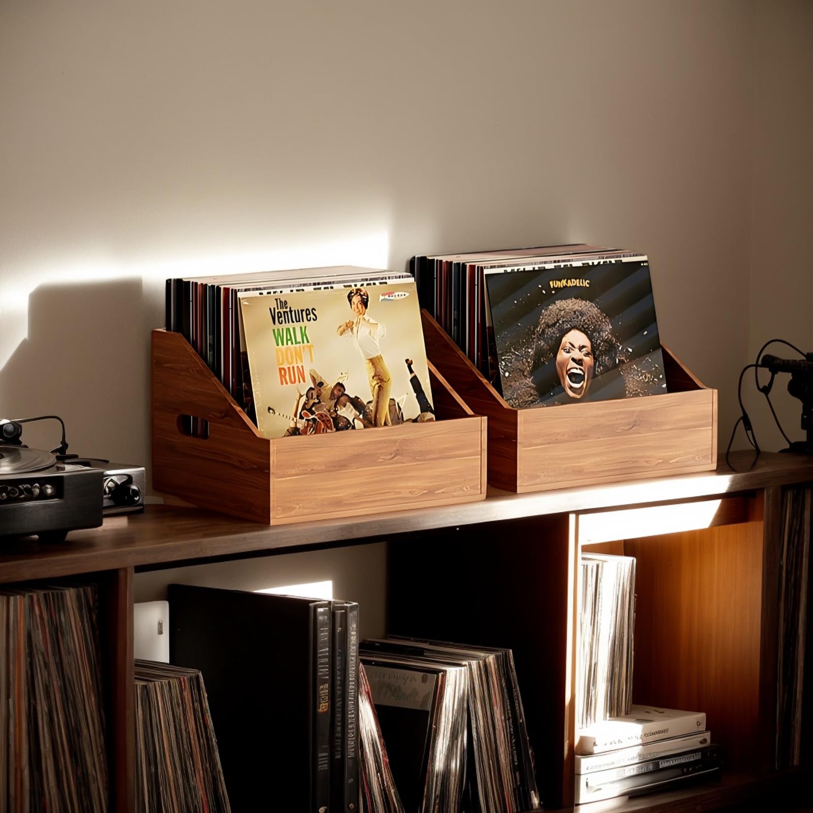 Amazon.com: Vecxoty Wood Vinyl Record Storage, Retro & Durable