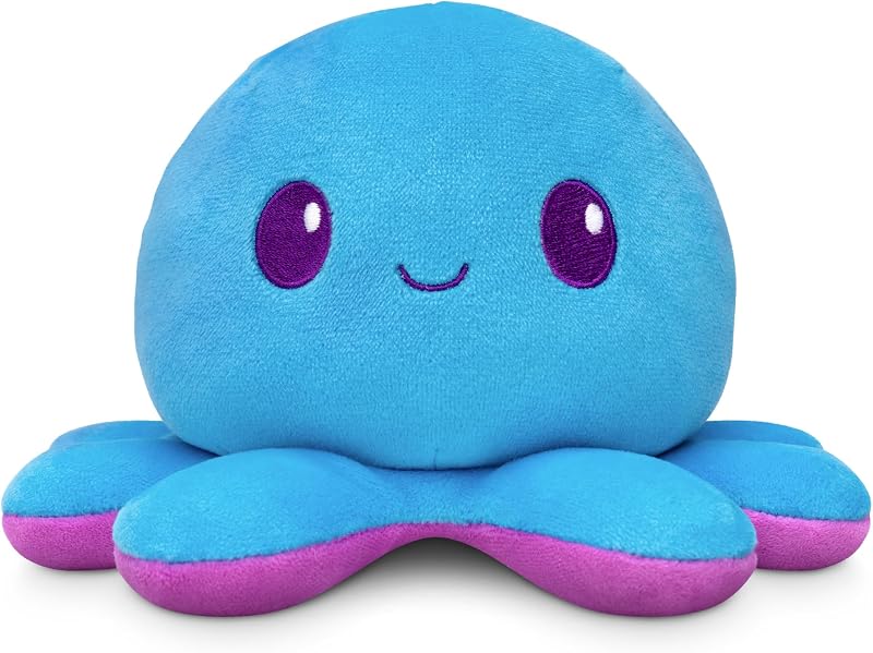 TeeTurtle Reversible Octopus Purple and Blue 4 Inch Flip Plushie