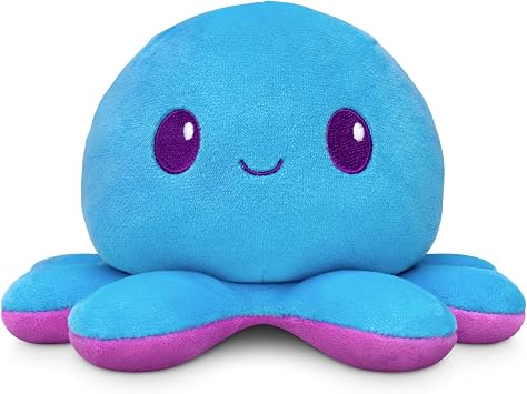 TeeTurtle Reversible Octopus Purple and Blue 4 Inch Flip Plushie
