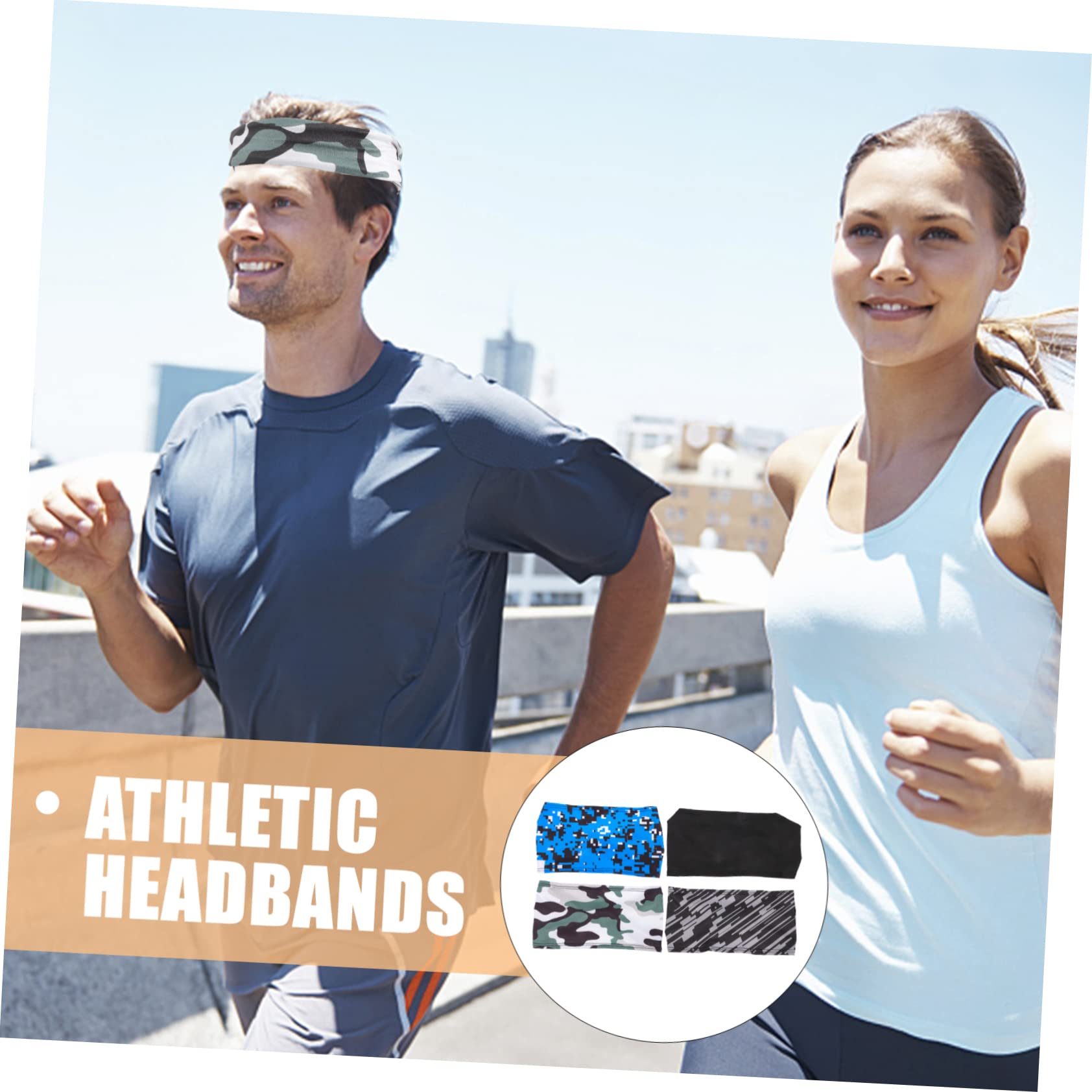 TOYANDONA Elastische Sport Stirnbänder Für Männer Atmungsaktive Schweißabsorption Kopfband Für Basketball Fußball Und Fitness Camouflage