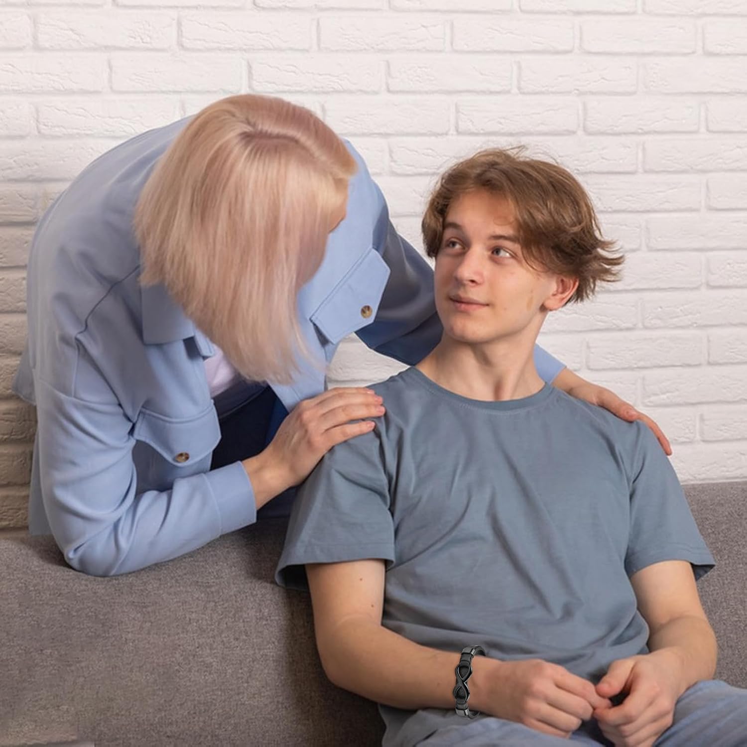 To My Son/Grandson/Man/Dad Bracelet, Valentines Day Gifts for Him, Son Gifts from Mom, Leather Bracelet Birthday Gifts for Boyfriend Husband Nephew - Image 4