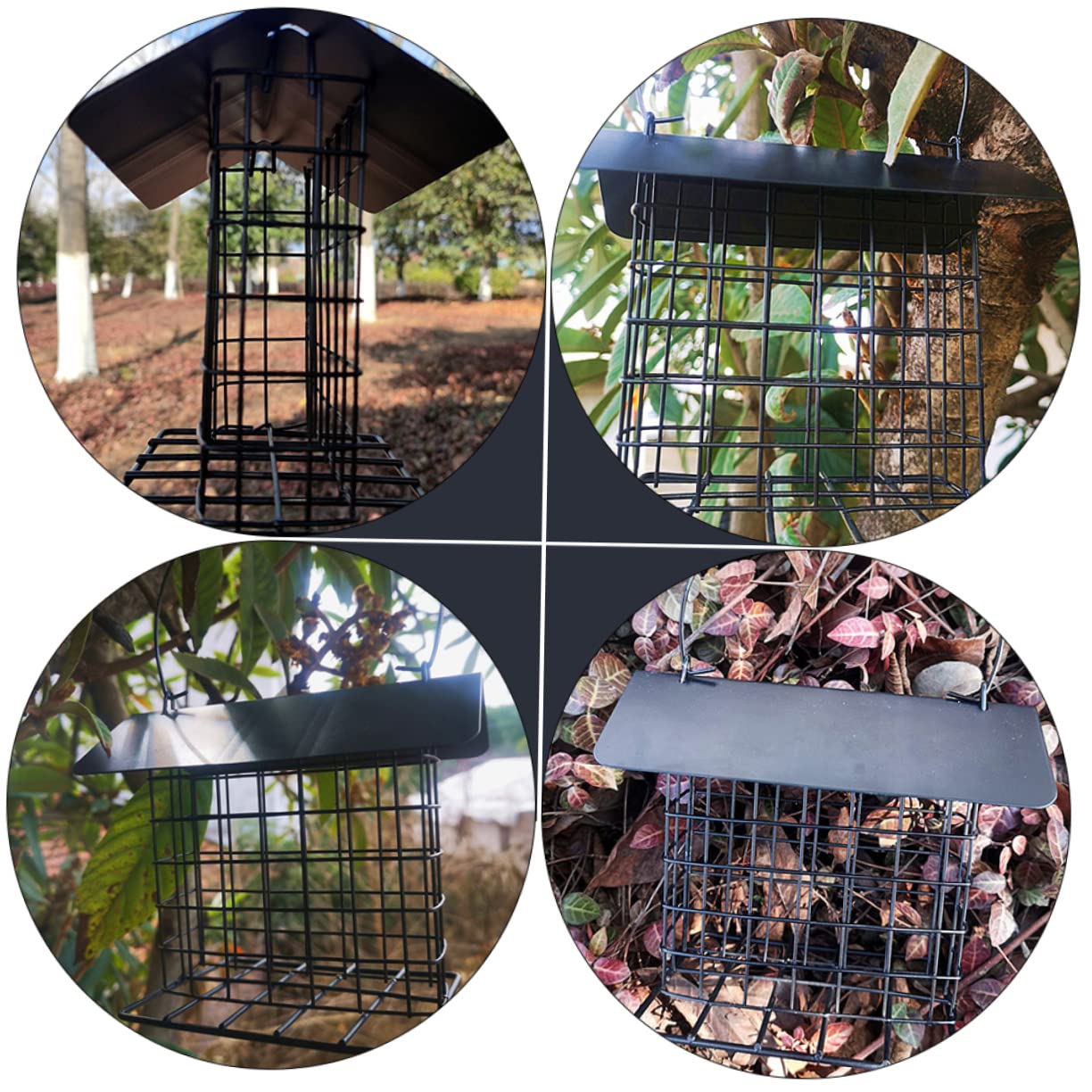 MILISTEN 3 STK Vogelhäuschen Im Freien Futterbehälter Für Vögel Im Freien Vogelfutteraufhänger Für Draußen Futterspender Für Vogelfutter Taube Röhren-vogelfutterhaus Metall Black